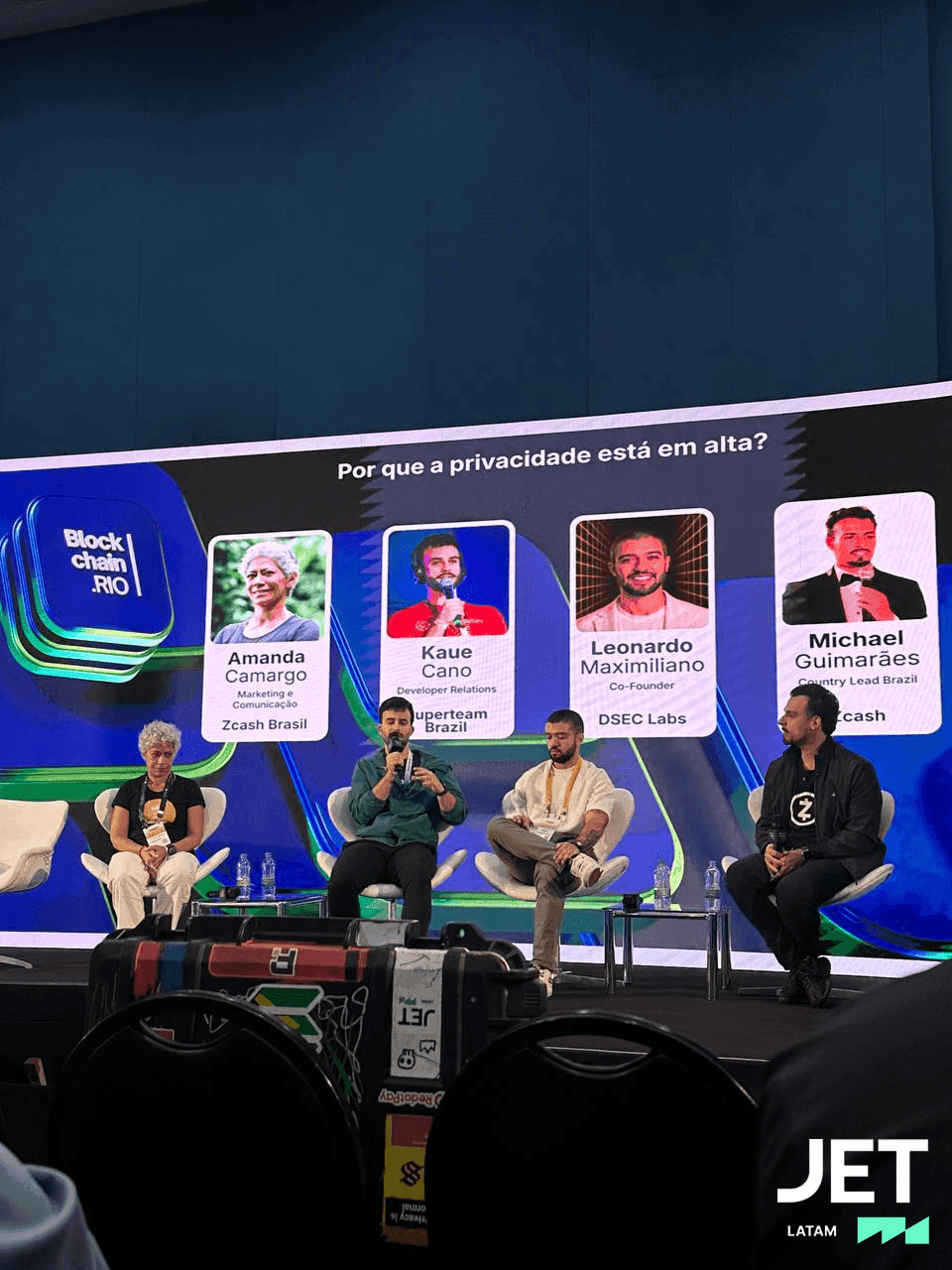 Kauê Cano em painel sobre privacidade no Blockchain Rio